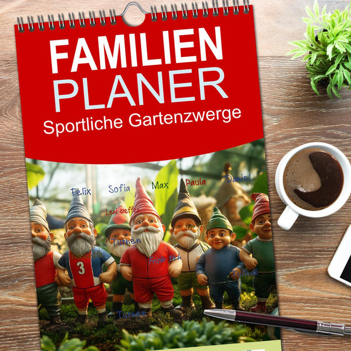 Sportliche Gartenzwerge (CALVENDO Familienplaner 2026)