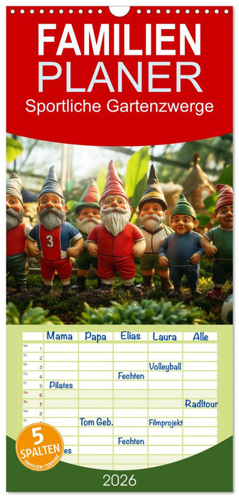 Sportliche Gartenzwerge (CALVENDO Familienplaner 2026)