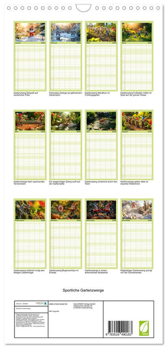 Sportliche Gartenzwerge (CALVENDO Familienplaner 2026)