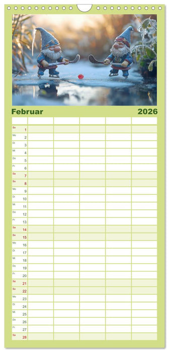 Sportliche Gartenzwerge (CALVENDO Familienplaner 2026)