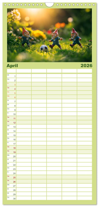 Sportliche Gartenzwerge (CALVENDO Familienplaner 2026)