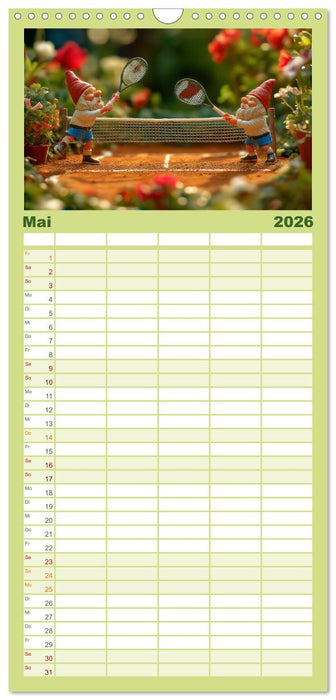 Sportliche Gartenzwerge (CALVENDO Familienplaner 2026)