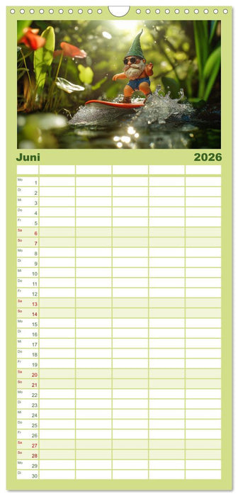 Sportliche Gartenzwerge (CALVENDO Familienplaner 2026)