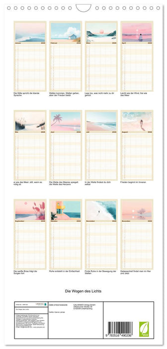 Die Wogen des Lichts (CALVENDO Familienplaner 2026)