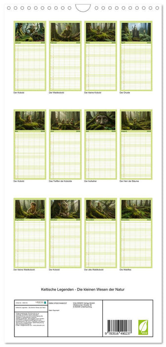 Keltische Legenden - Die kleinen Wesen der Natur (CALVENDO Familienplaner 2026)
