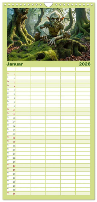 Keltische Legenden - Die kleinen Wesen der Natur (CALVENDO Familienplaner 2026)