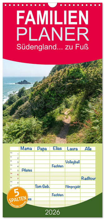Südengland... zu Fuß (CALVENDO Familienplaner 2026)