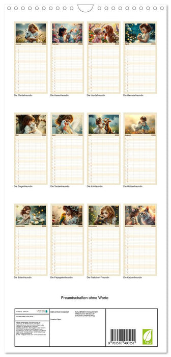 Freundschaften ohne Worte (CALVENDO Familienplaner 2026)