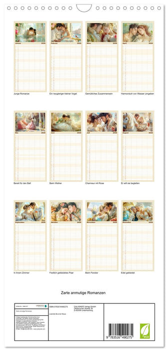 Zarte anmutige Romanzen (CALVENDO Familienplaner 2026)