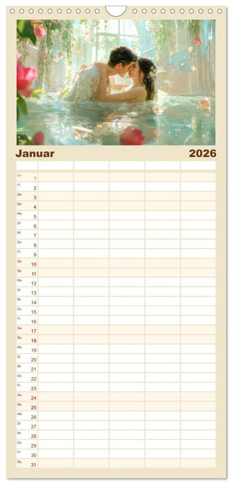 Zarte anmutige Romanzen (CALVENDO Familienplaner 2026)