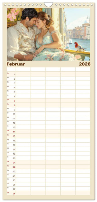 Zarte anmutige Romanzen (CALVENDO Familienplaner 2026)
