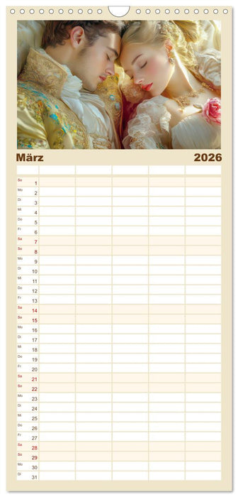 Zarte anmutige Romanzen (CALVENDO Familienplaner 2026)