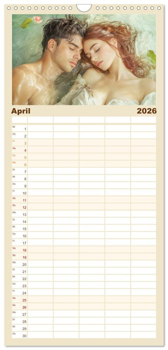 Zarte anmutige Romanzen (CALVENDO Familienplaner 2026)