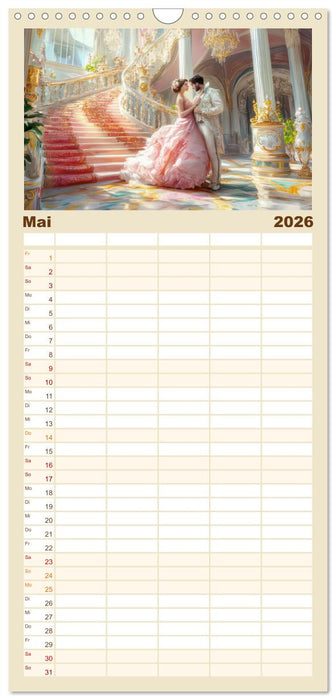 Zarte anmutige Romanzen (CALVENDO Familienplaner 2026)