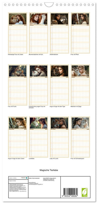 Magische Tierliebe (CALVENDO Familienplaner 2026)