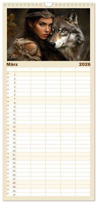 Magische Tierliebe (CALVENDO Familienplaner 2026)