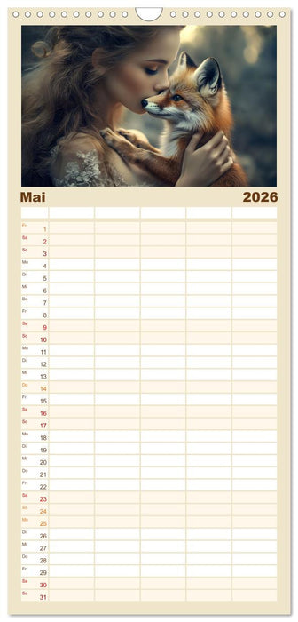 Magische Tierliebe (CALVENDO Familienplaner 2026)