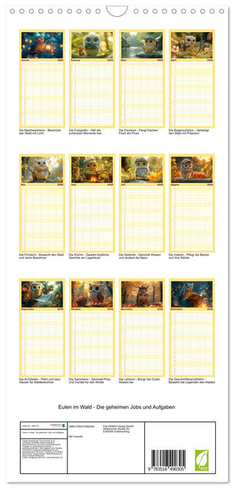 Eulen im Wald - Die geheimen Jobs und Aufgaben (CALVENDO Familienplaner 2026)