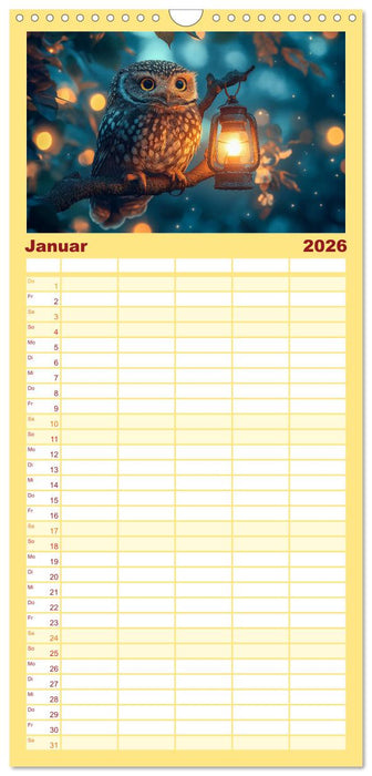 Eulen im Wald - Die geheimen Jobs und Aufgaben (CALVENDO Familienplaner 2026)