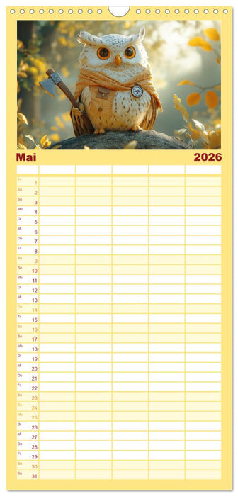 Eulen im Wald - Die geheimen Jobs und Aufgaben (CALVENDO Familienplaner 2026)