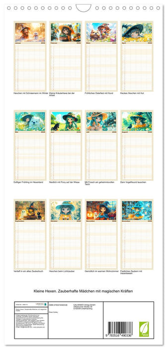 Kleine Hexen. Zauberhafte Mädchen mit magischen Kräften (CALVENDO Familienplaner 2026)