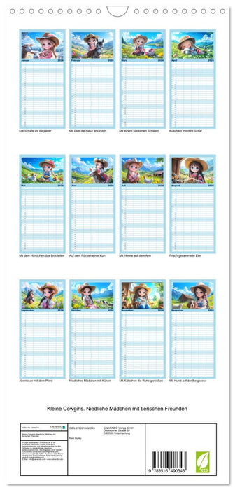 Kleine Cowgirls. Niedliche Mädchen mit tierischen Freunden (CALVENDO Familienplaner 2026)