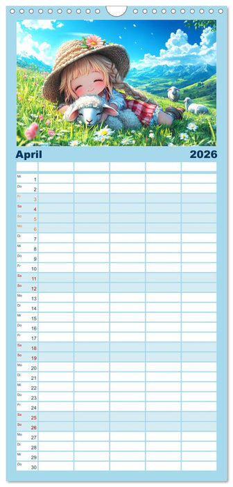 Kleine Cowgirls. Niedliche Mädchen mit tierischen Freunden (CALVENDO Familienplaner 2026)