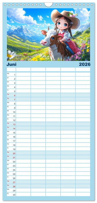 Kleine Cowgirls. Niedliche Mädchen mit tierischen Freunden (CALVENDO Familienplaner 2026)
