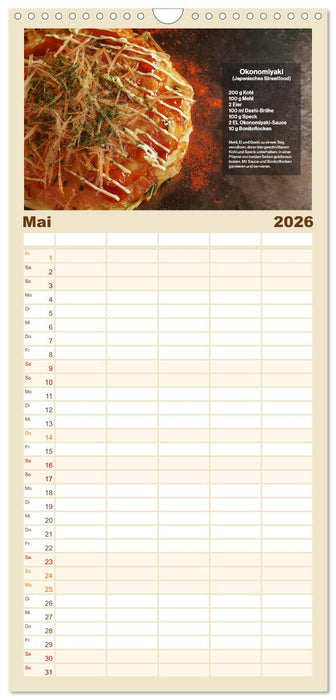 Streetfood Kalender - Einfache Rezepte aus den Straßenküchen der Welt (CALVENDO Familienplaner 2026)