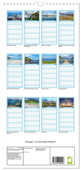 Norwegen - ein traumhaftes Reiseziel (CALVENDO Familienplaner 2026)