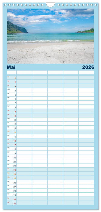 Norwegen - ein traumhaftes Reiseziel (CALVENDO Familienplaner 2026)