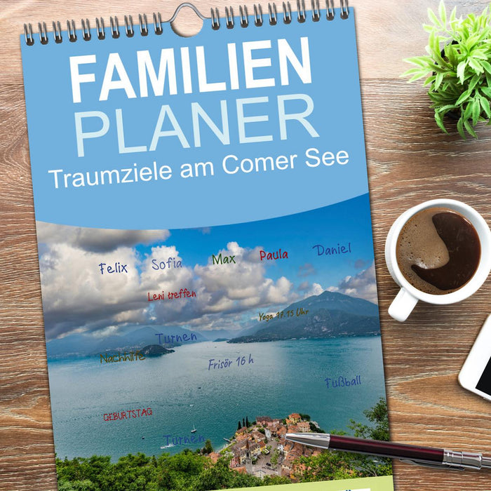 Traumziele am Comer See (CALVENDO Familienplaner 2026)