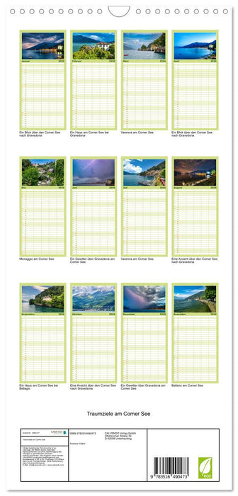 Traumziele am Comer See (CALVENDO Familienplaner 2026)