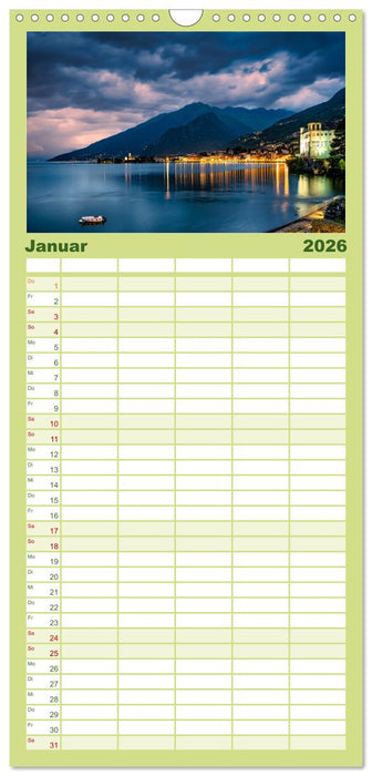 Traumziele am Comer See (CALVENDO Familienplaner 2026)