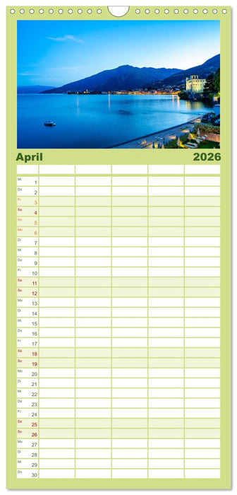 Traumziele am Comer See (CALVENDO Familienplaner 2026)