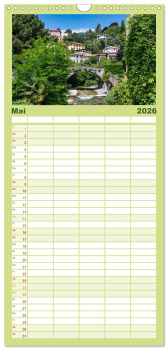 Traumziele am Comer See (CALVENDO Familienplaner 2026)