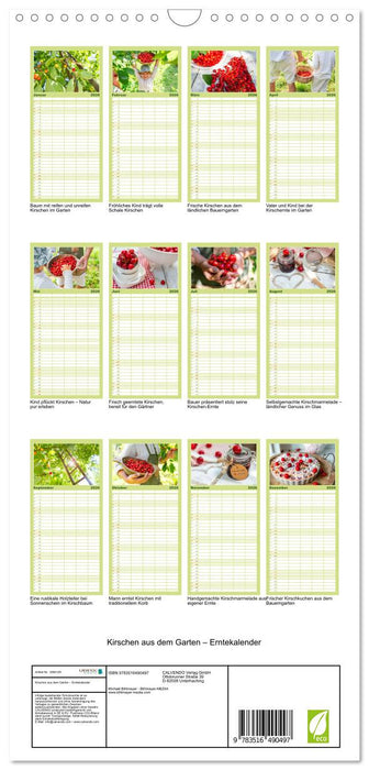 Kirschen aus dem Garten – Erntekalender (CALVENDO Familienplaner 2026)