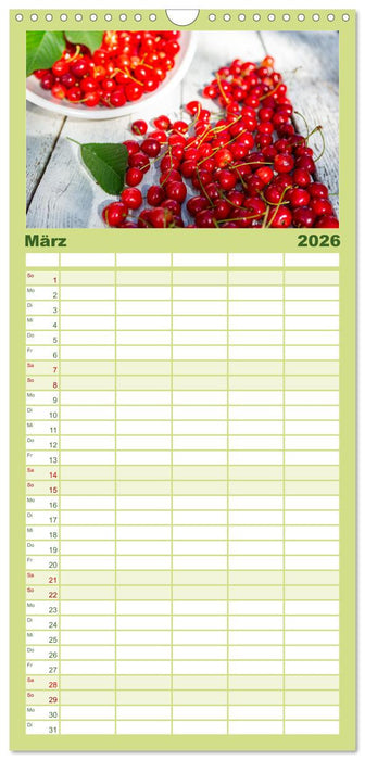 Kirschen aus dem Garten – Erntekalender (CALVENDO Familienplaner 2026)