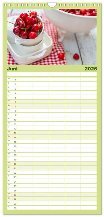 Kirschen aus dem Garten – Erntekalender (CALVENDO Familienplaner 2026)