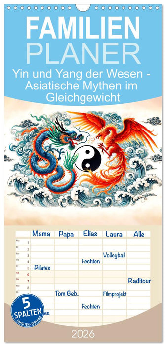 Yin und Yang der Wesen - Asiatische Mythen im Gleichgewicht (CALVENDO Familienplaner 2026)