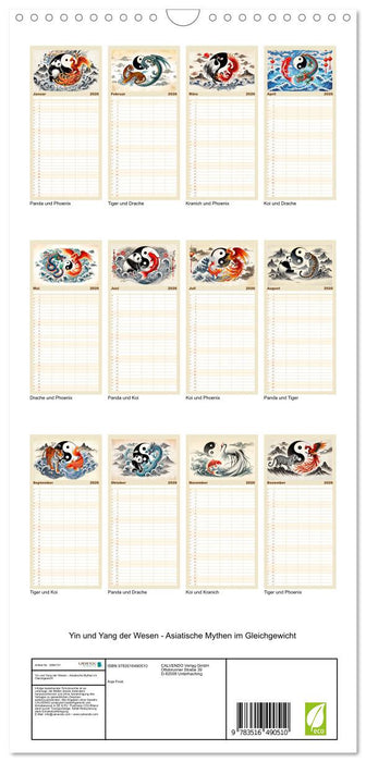 Yin und Yang der Wesen - Asiatische Mythen im Gleichgewicht (CALVENDO Familienplaner 2026)