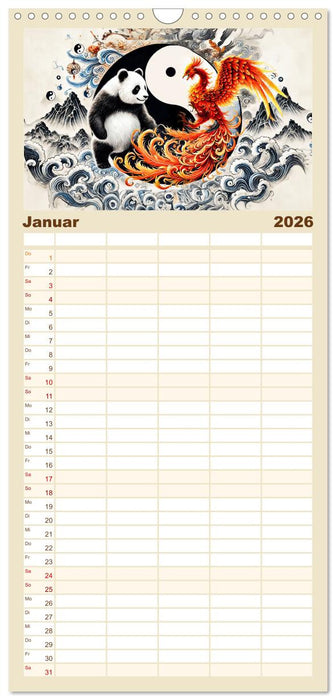 Yin und Yang der Wesen - Asiatische Mythen im Gleichgewicht (CALVENDO Familienplaner 2026)