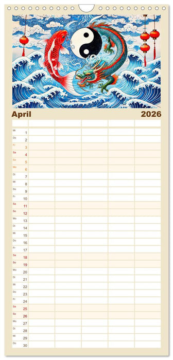 Yin und Yang der Wesen - Asiatische Mythen im Gleichgewicht (CALVENDO Familienplaner 2026)