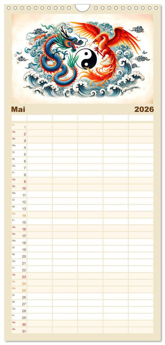 Yin und Yang der Wesen - Asiatische Mythen im Gleichgewicht (CALVENDO Familienplaner 2026)