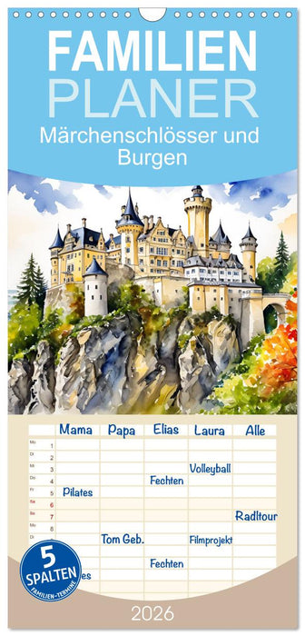 Märchenschlösser und Burgen (CALVENDO Familienplaner 2026)