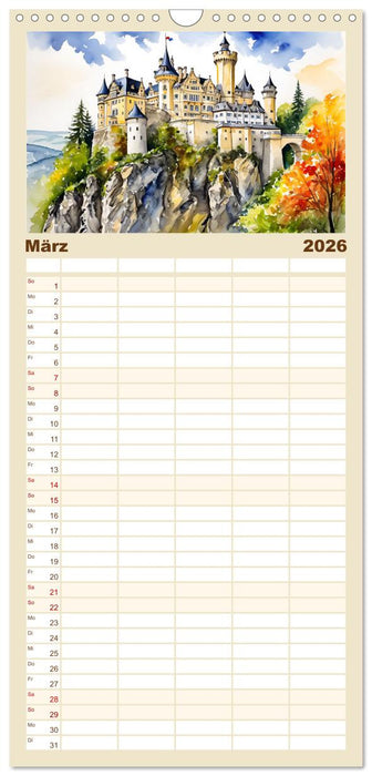 Märchenschlösser und Burgen (CALVENDO Familienplaner 2026)