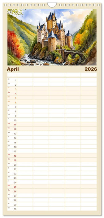 Märchenschlösser und Burgen (CALVENDO Familienplaner 2026)
