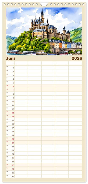 Märchenschlösser und Burgen (CALVENDO Familienplaner 2026)