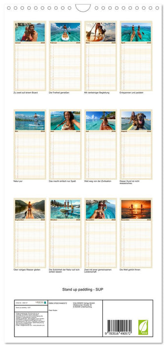 Stand up paddling - SUP (CALVENDO Familienplaner 2026)