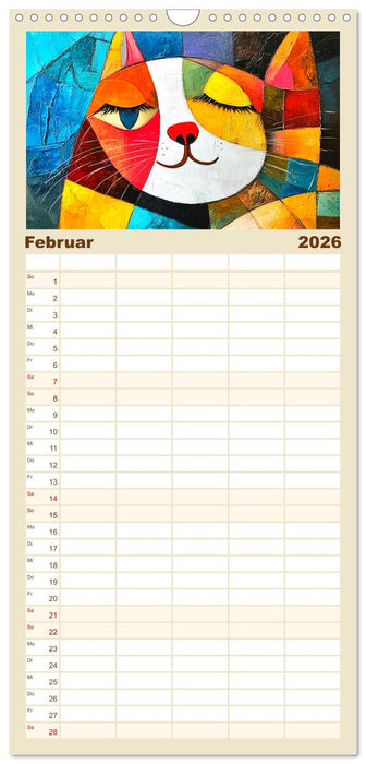 Abstrakte Eleganz. Künstlerische Tiermotive in schönen Farben (CALVENDO Familienplaner 2026)